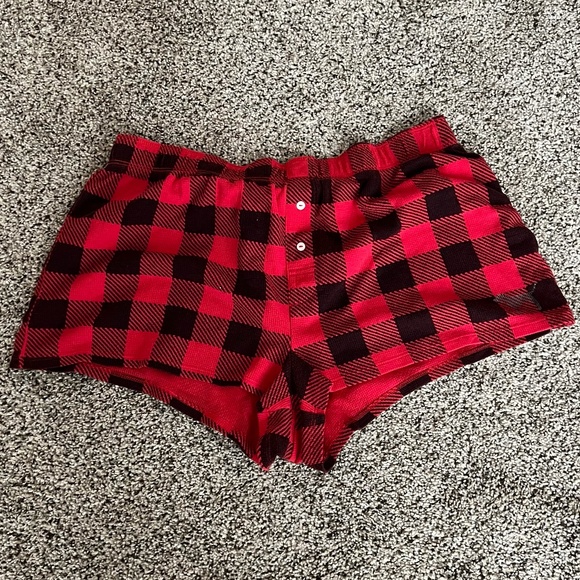 PINK Victoria's Secret Shorts Pink Plaid Sleep Shorts Large Poshmark